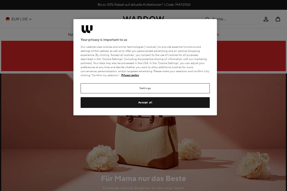 WARDOW homepage screenshot