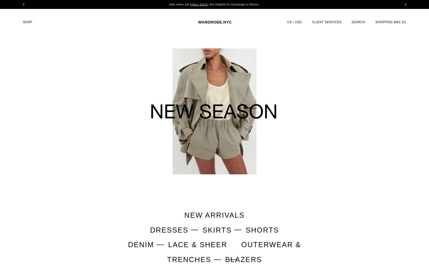 wardrobe.nyc homepage screenshot