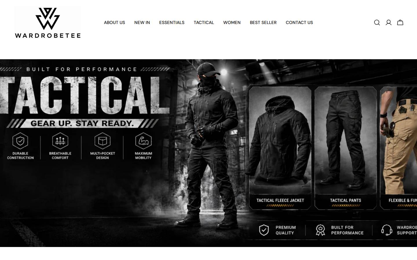 Wardrobetee homepage screenshot