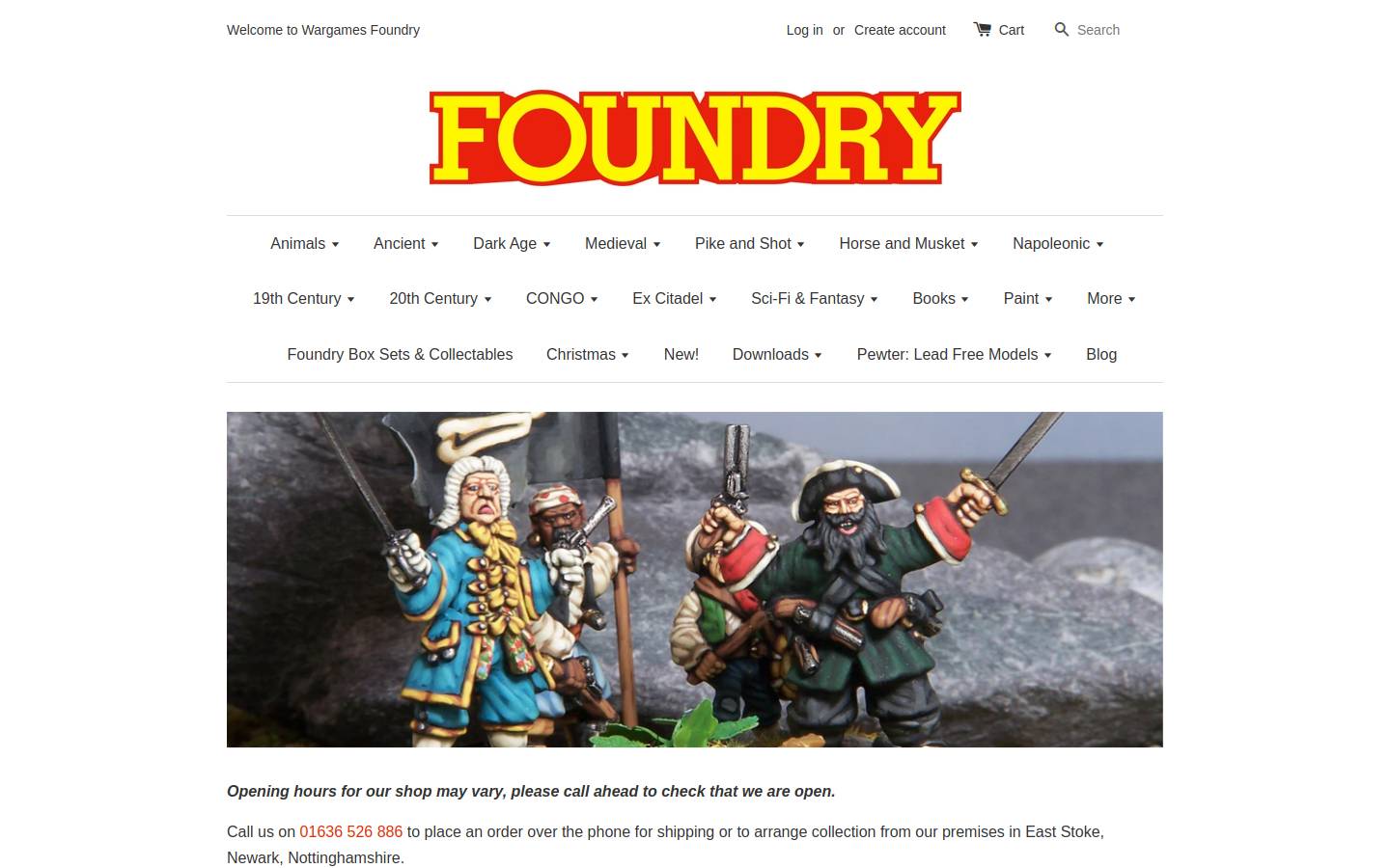 Wargames Foundry homepage screenshot