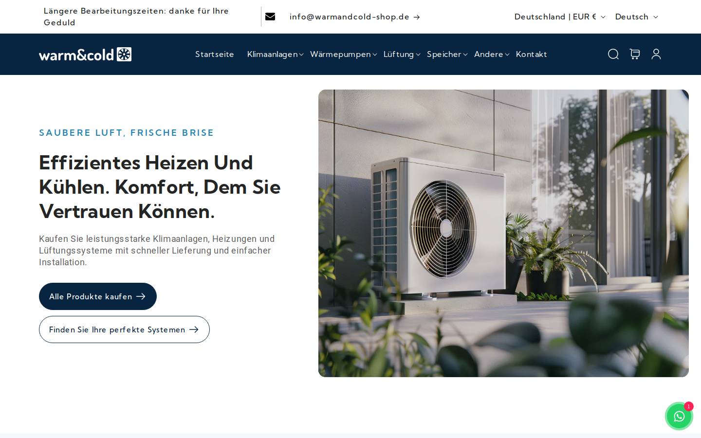 warm&cold homepage screenshot