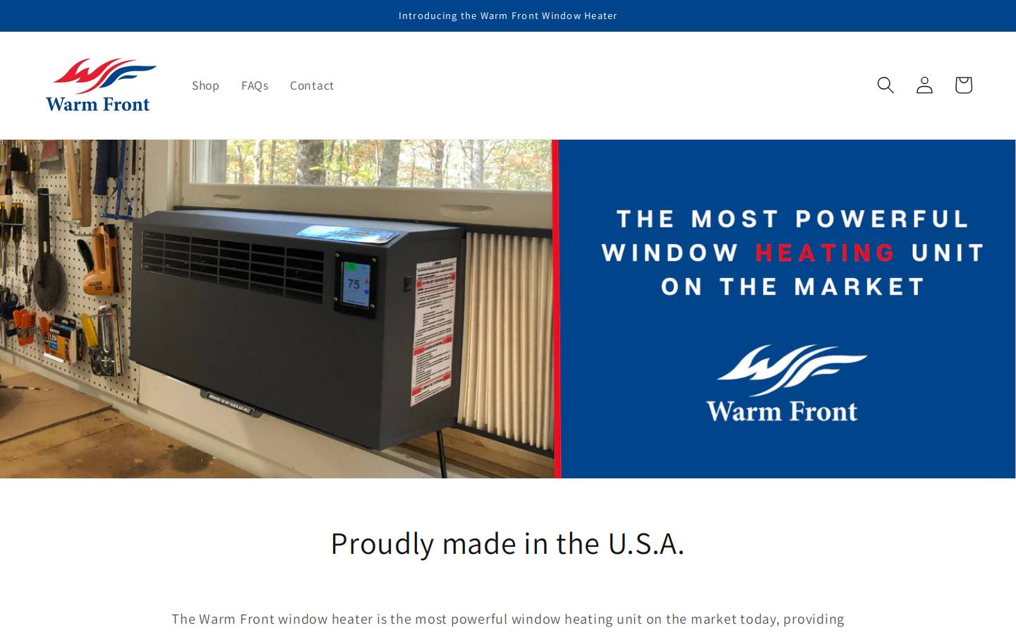 warmfrontheater.com homepage screenshot