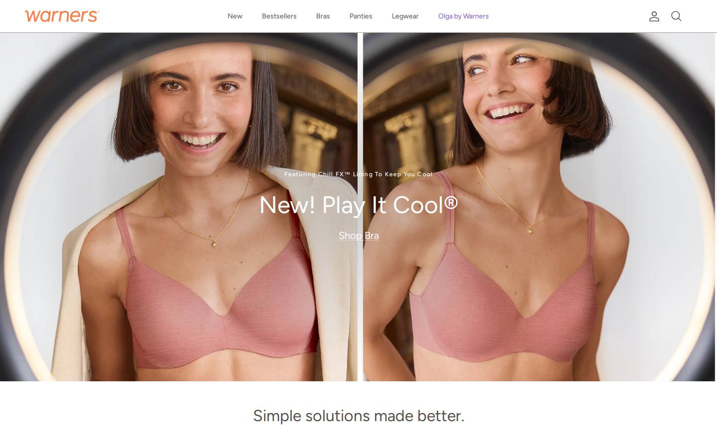 Warner's homepage screenshot