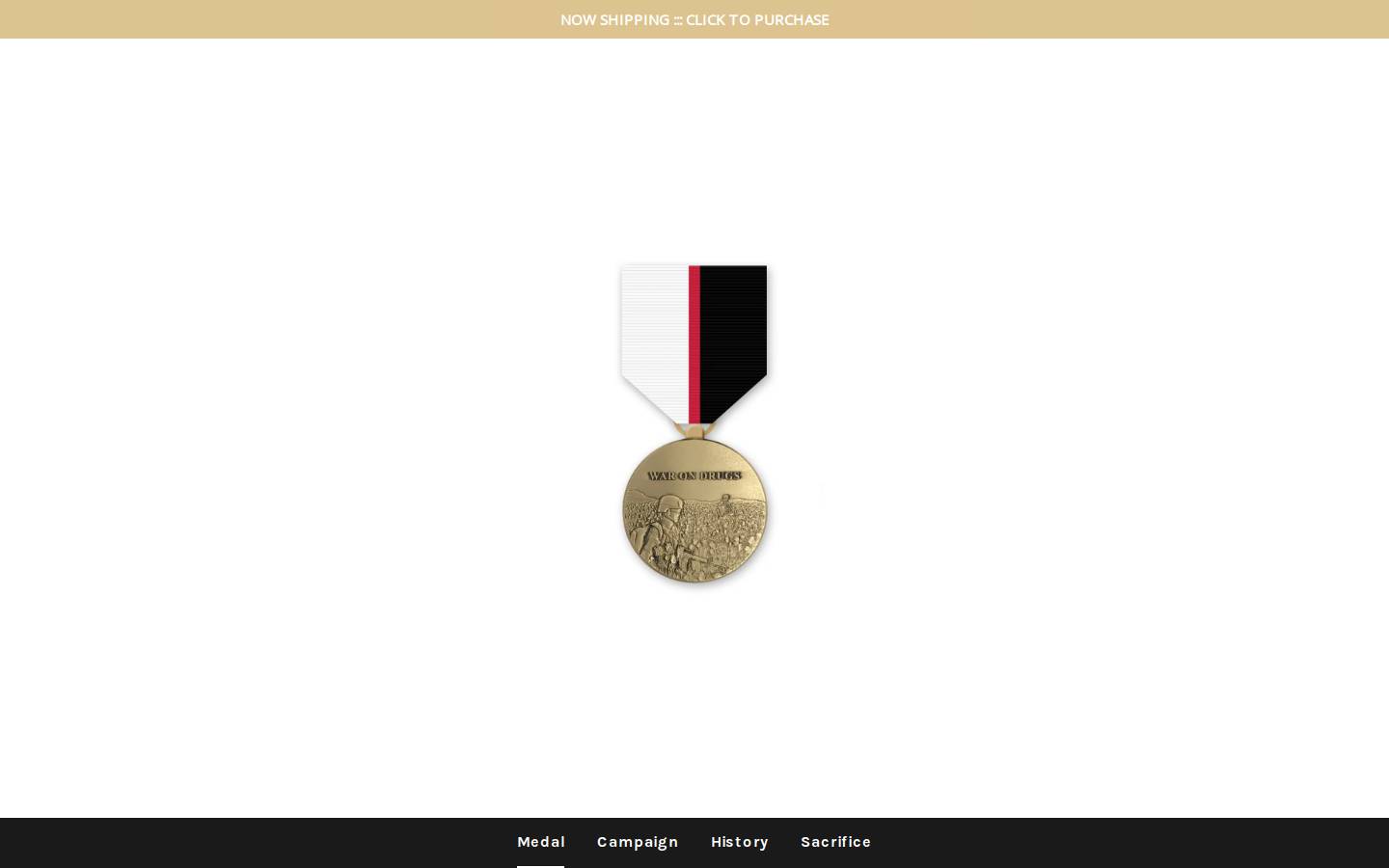 warondrugsmedal.org homepage screenshot