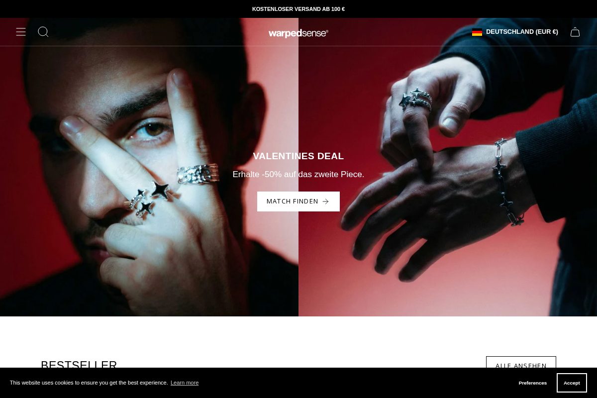 warpedsense homepage screenshot