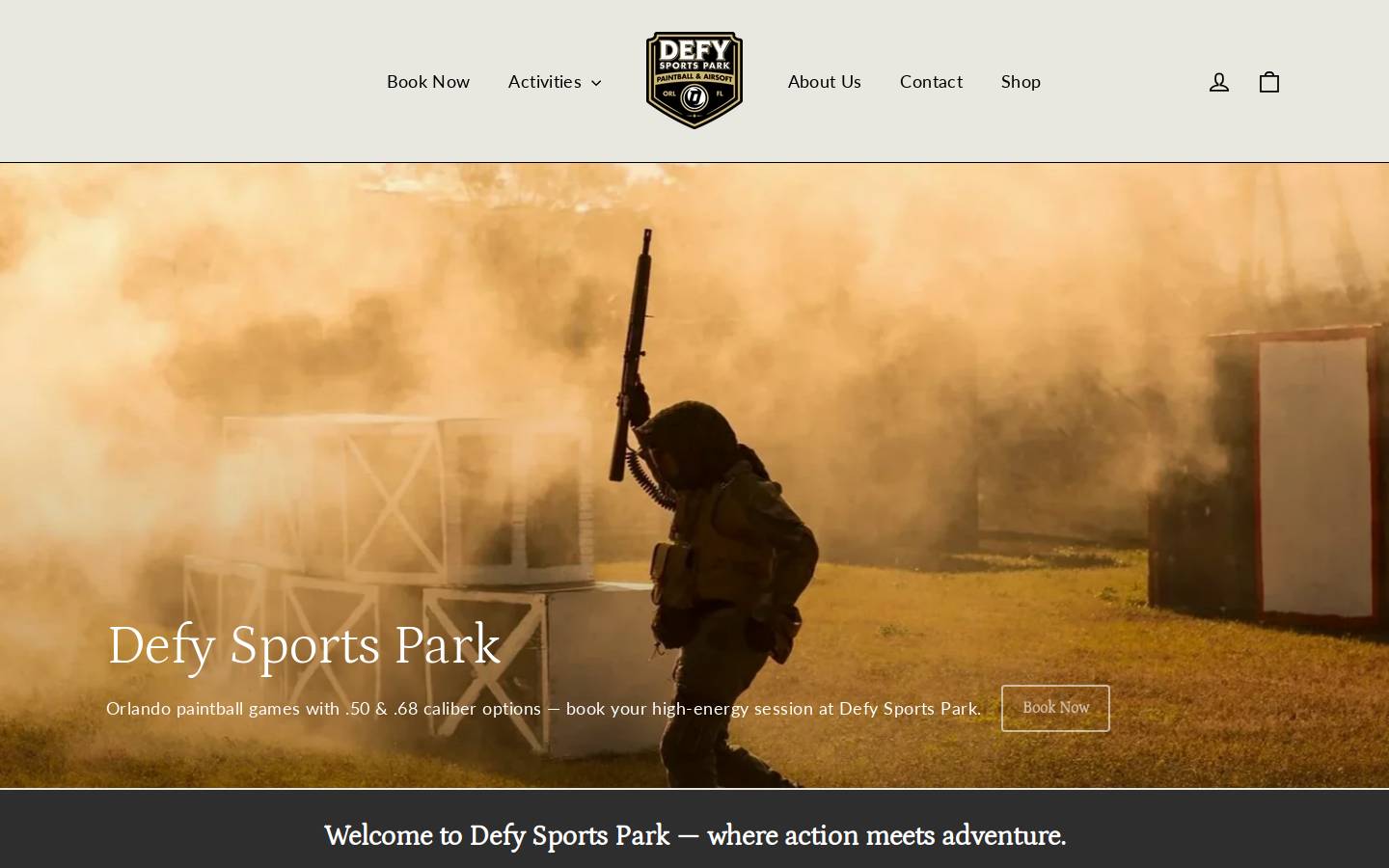 warriorsportspark.com homepage screenshot