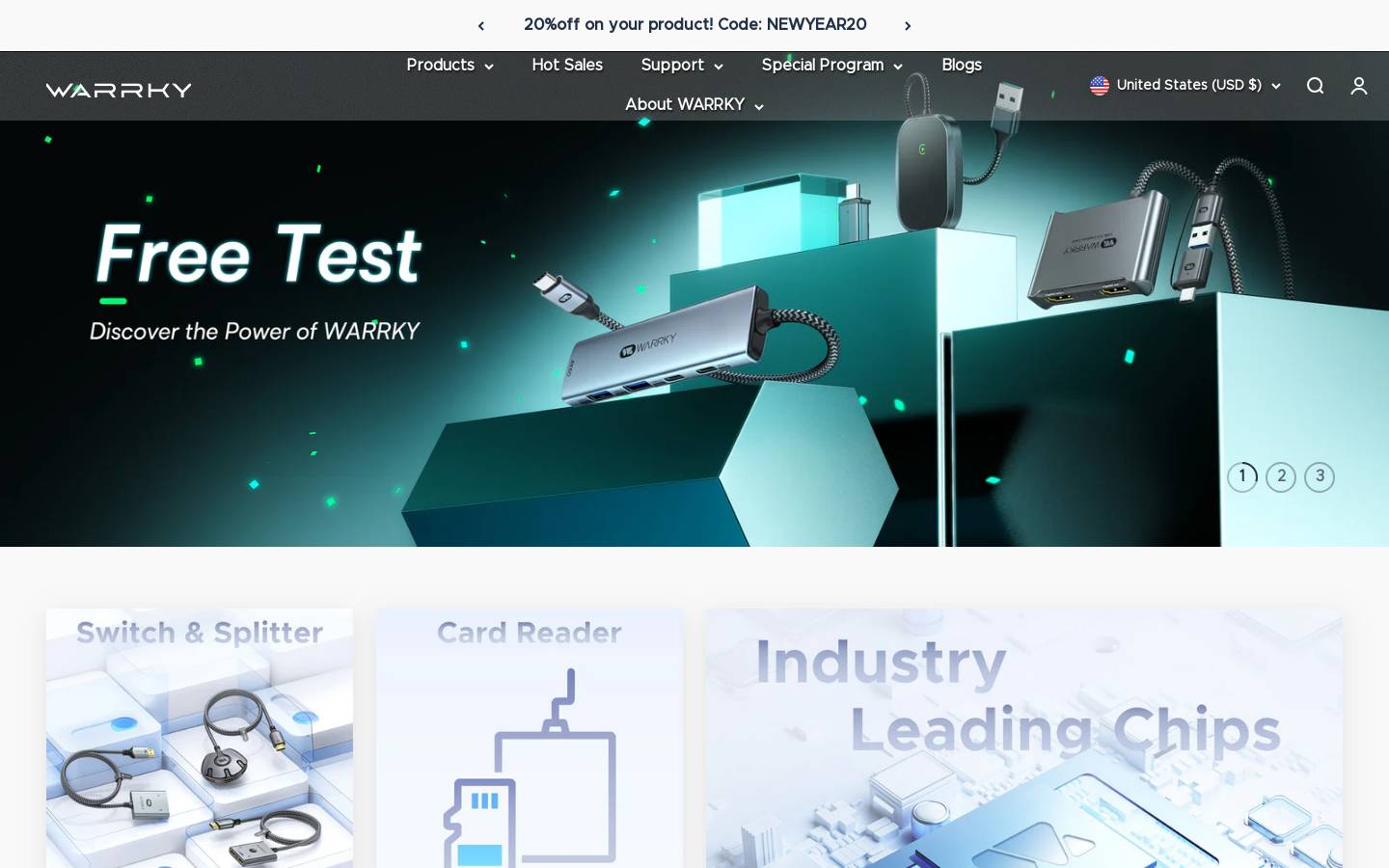 Warrky homepage screenshot