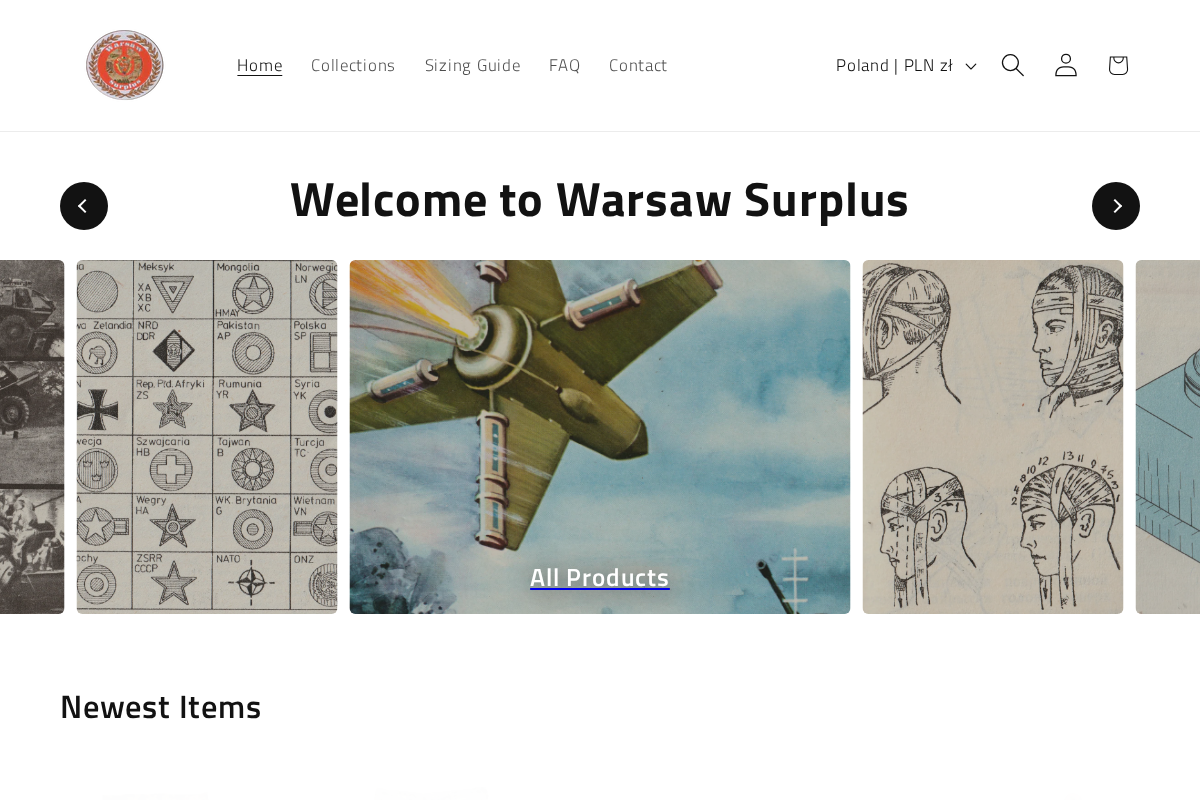 Warsawsurplus homepage screenshot