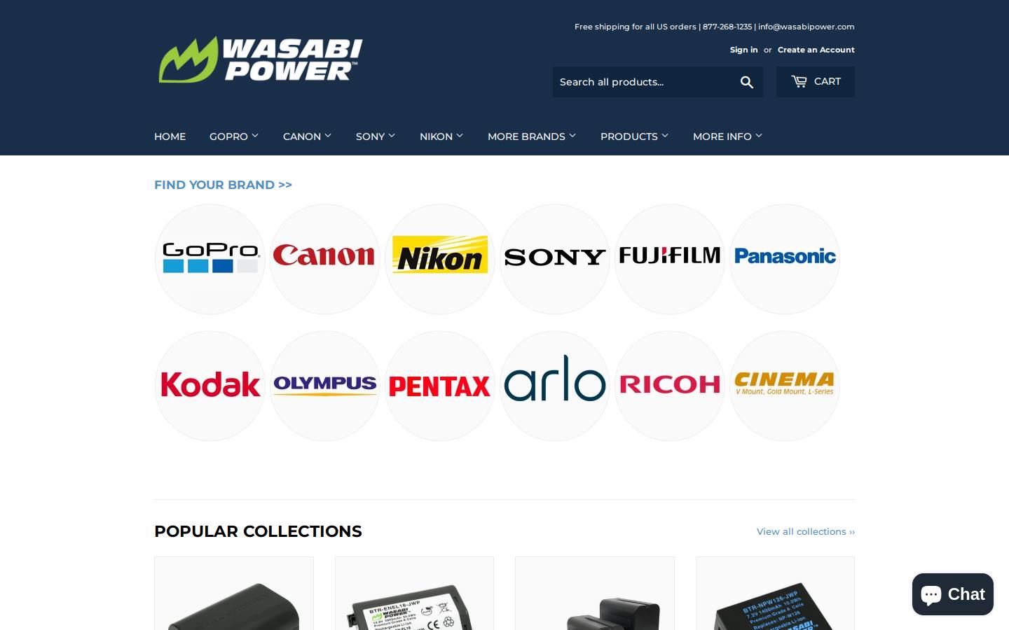 wasabipower.com homepage screenshot