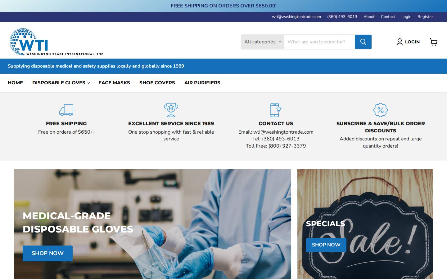 washingtontrade.com homepage screenshot