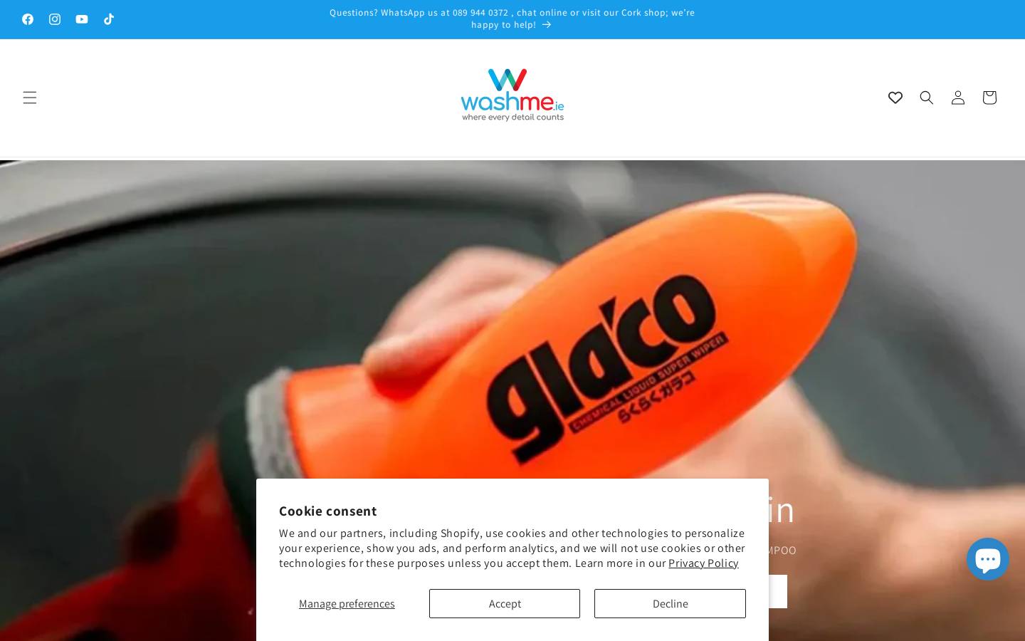 washme.ie homepage screenshot