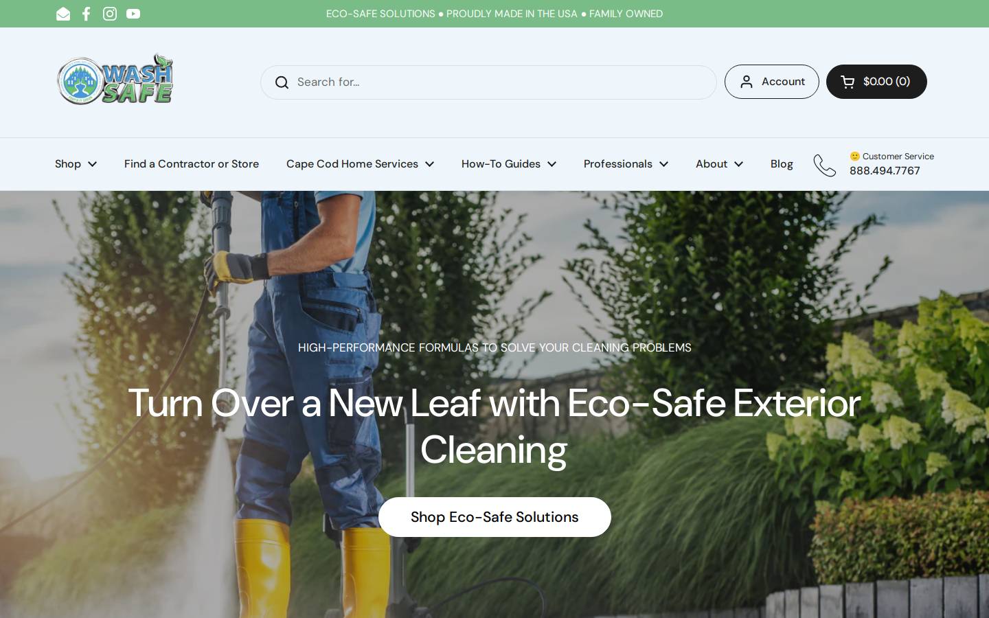 washsafe.com homepage screenshot