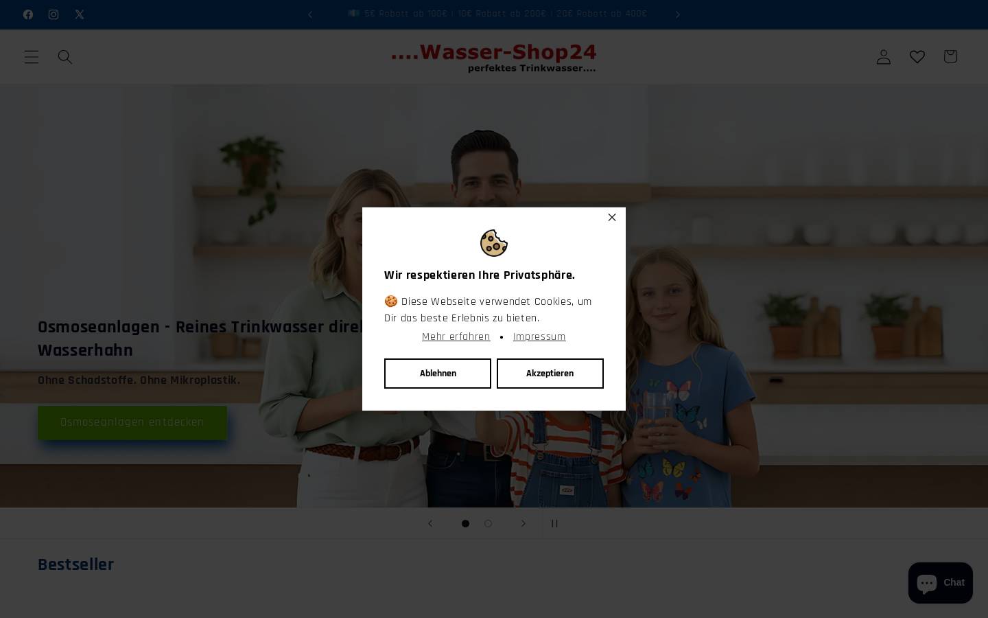 Wasser-Shop24 homepage screenshot