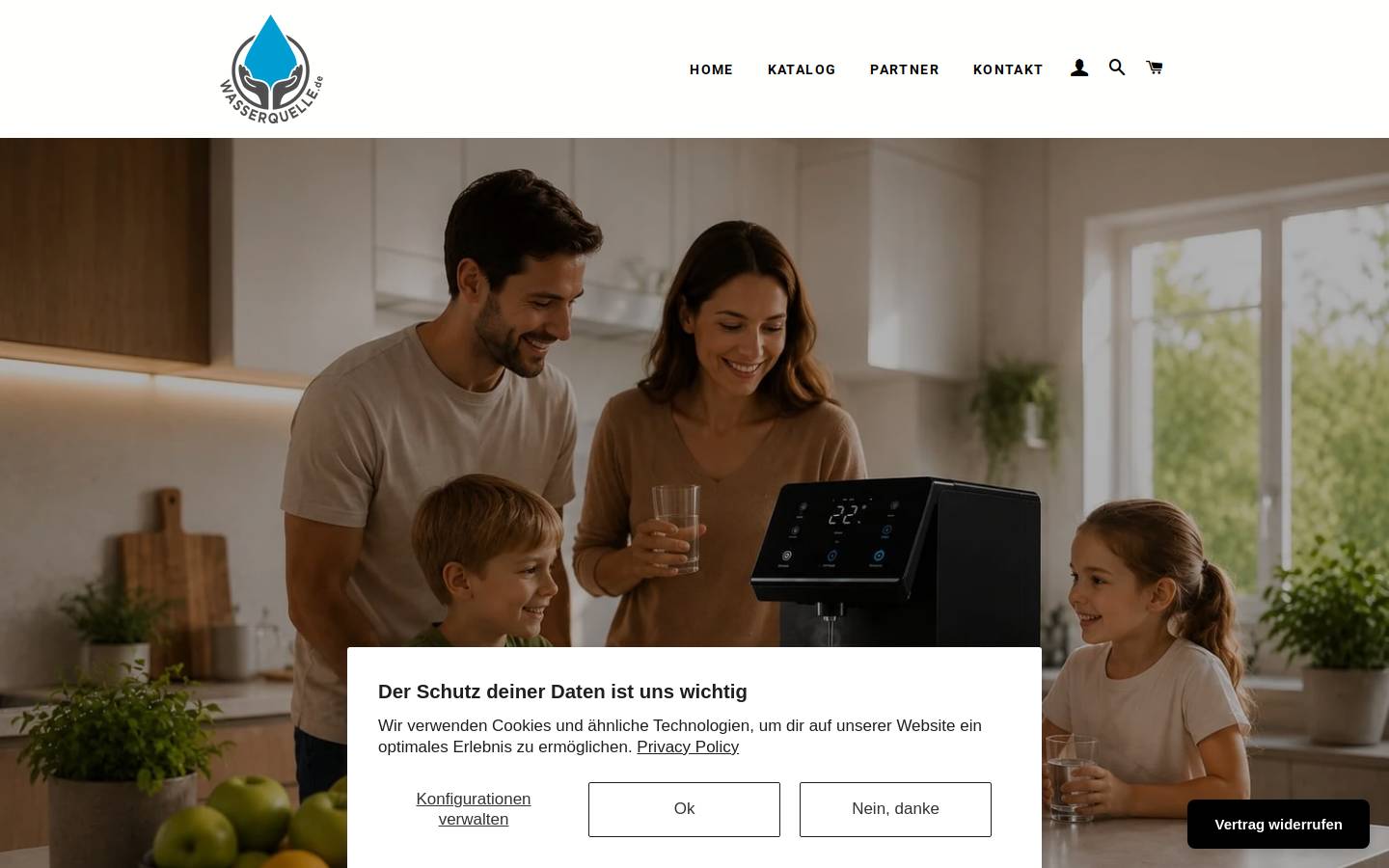 Wasserquelle homepage screenshot