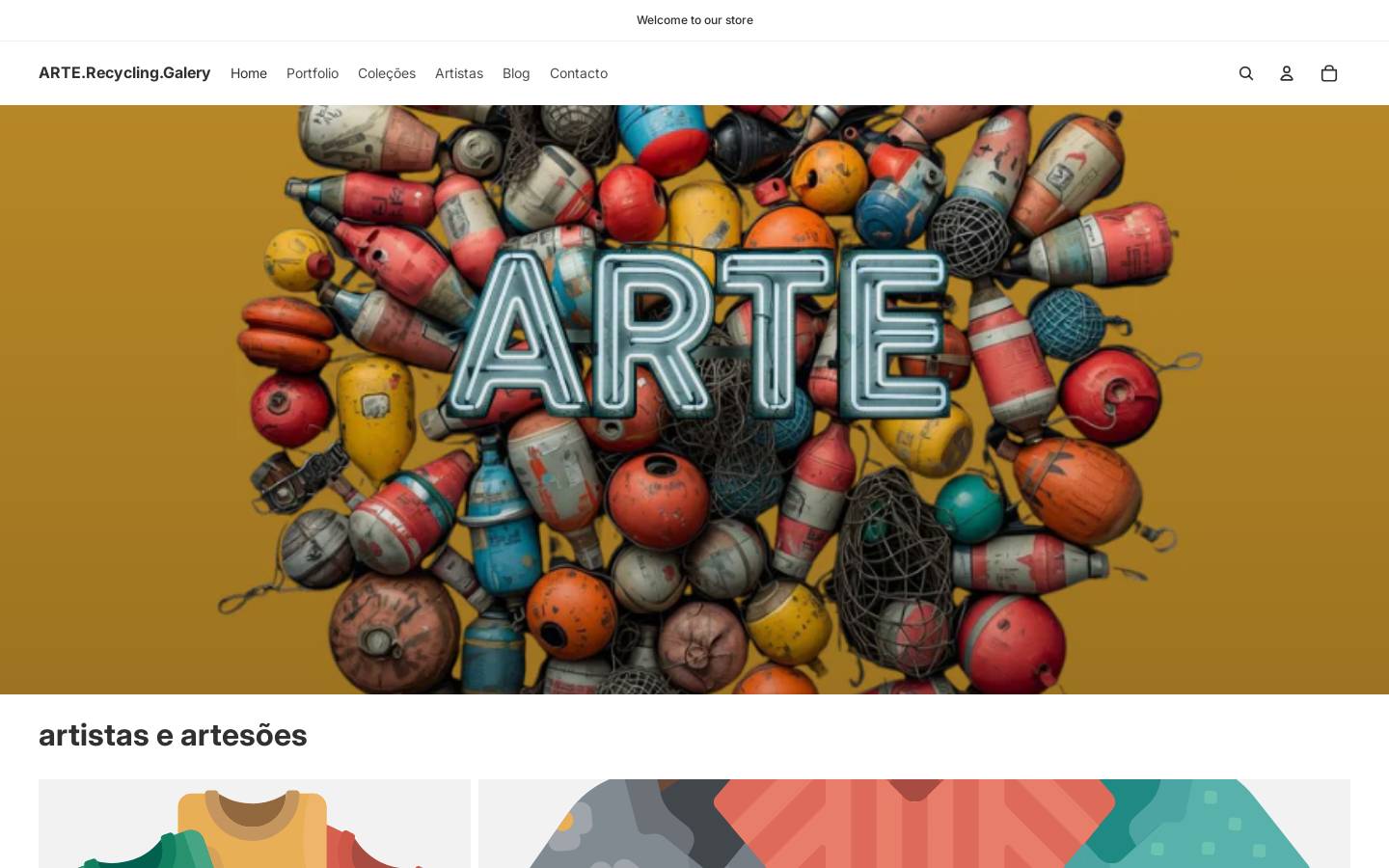 waste2arte.com homepage screenshot