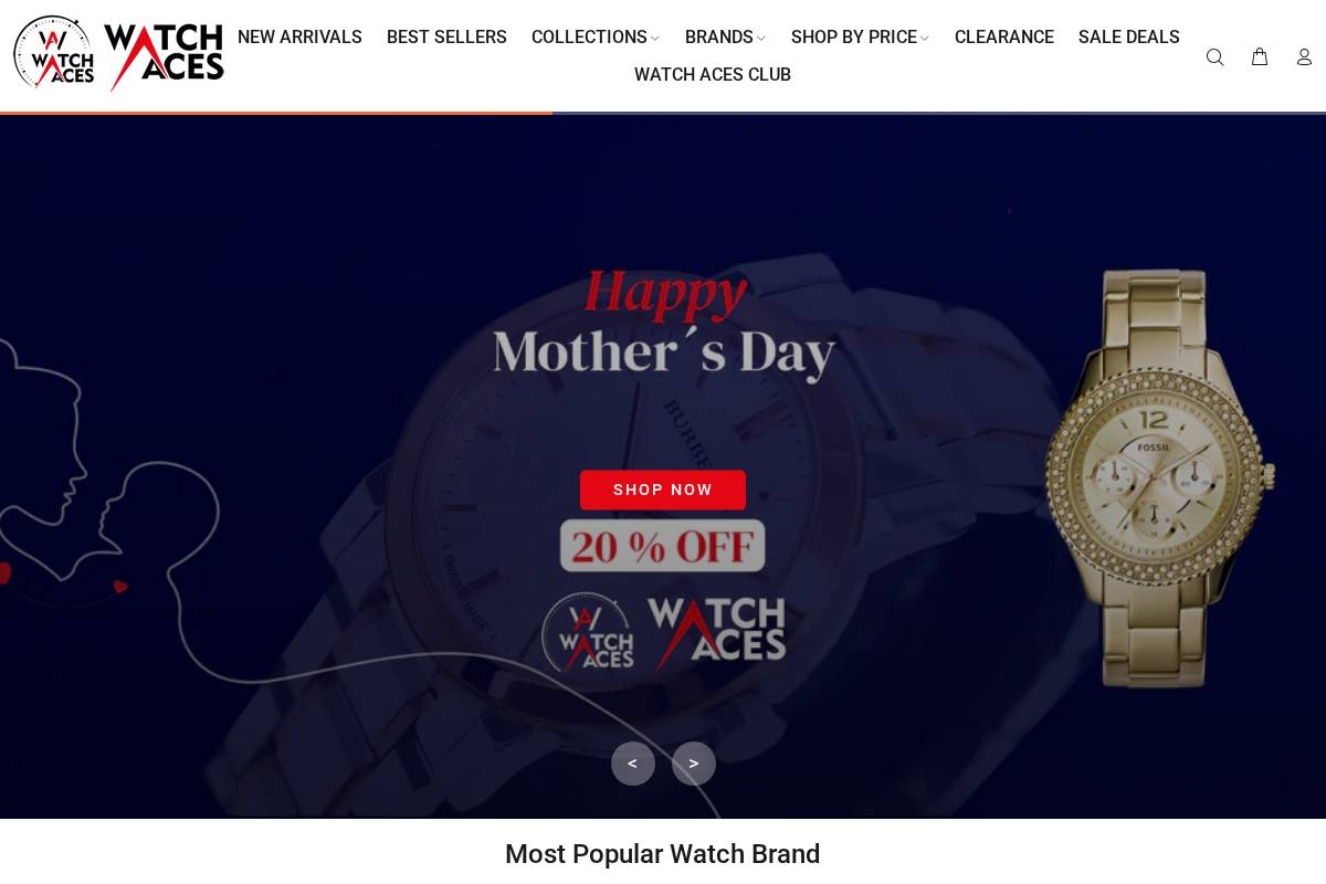 Watch Aces homepage screenshot