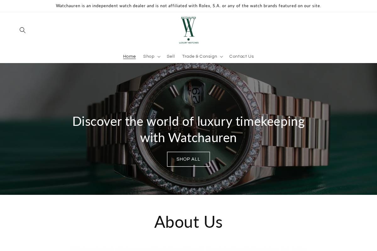 watchauren.com homepage screenshot