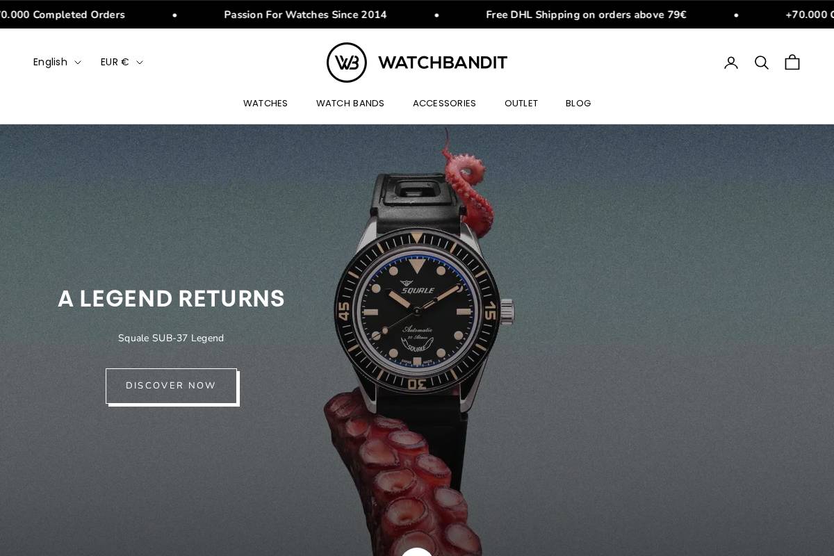 WatchBandit homepage screenshot