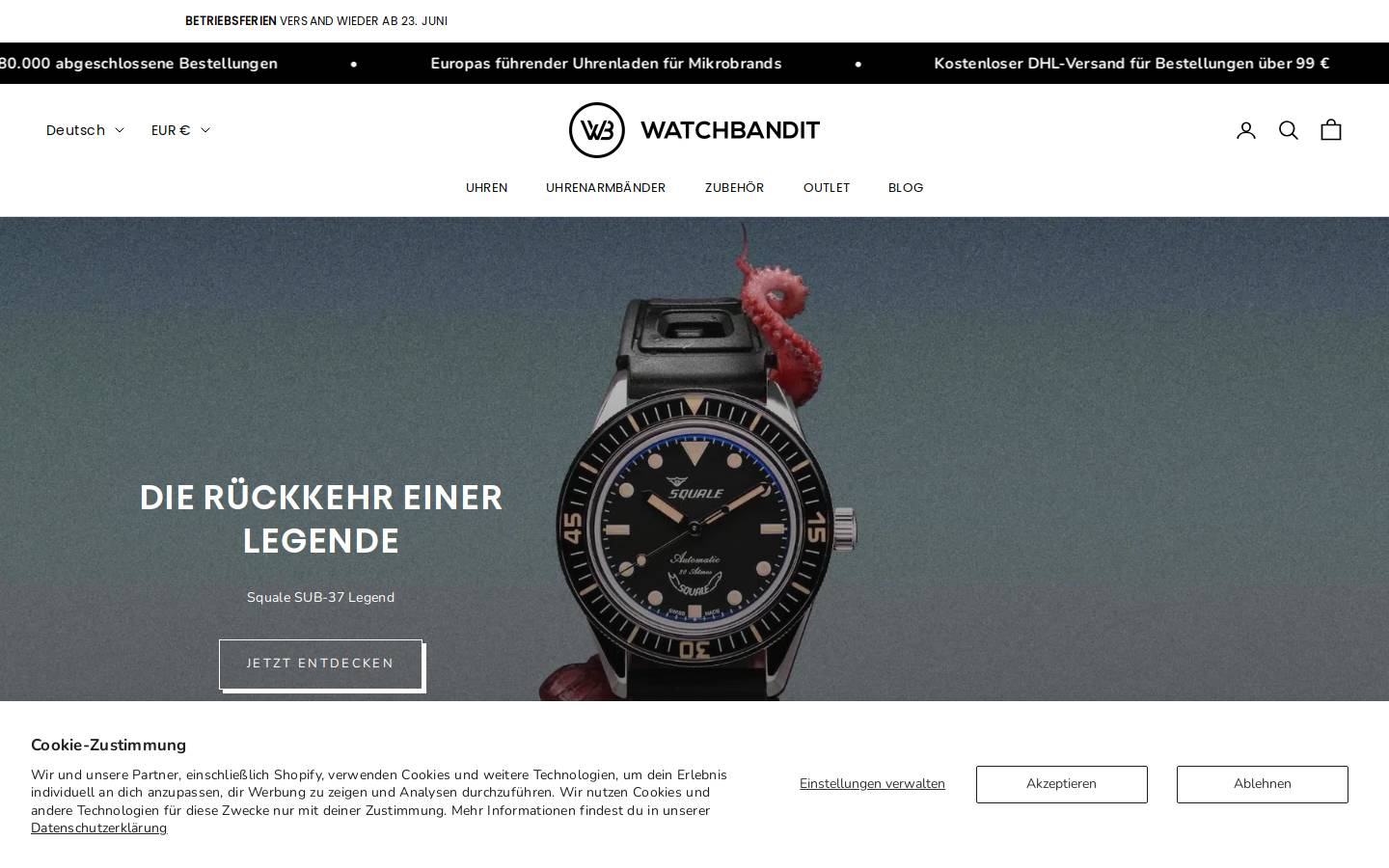 WatchBandit homepage screenshot