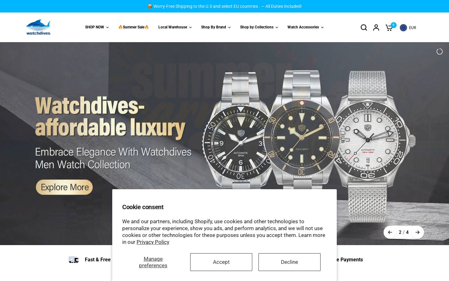 watchdives.com homepage screenshot