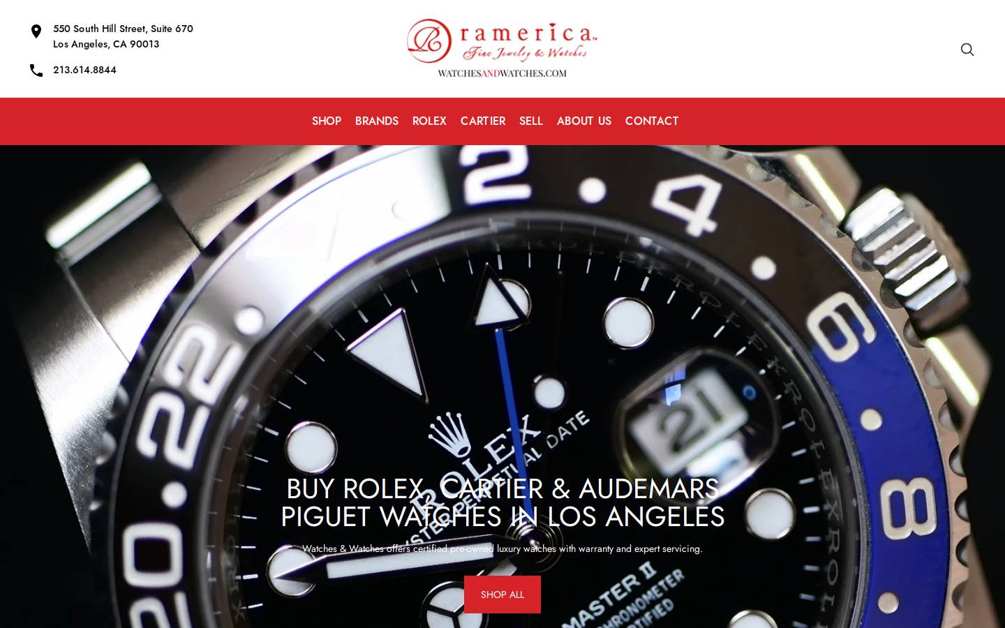 watchesandwatches.com homepage screenshot