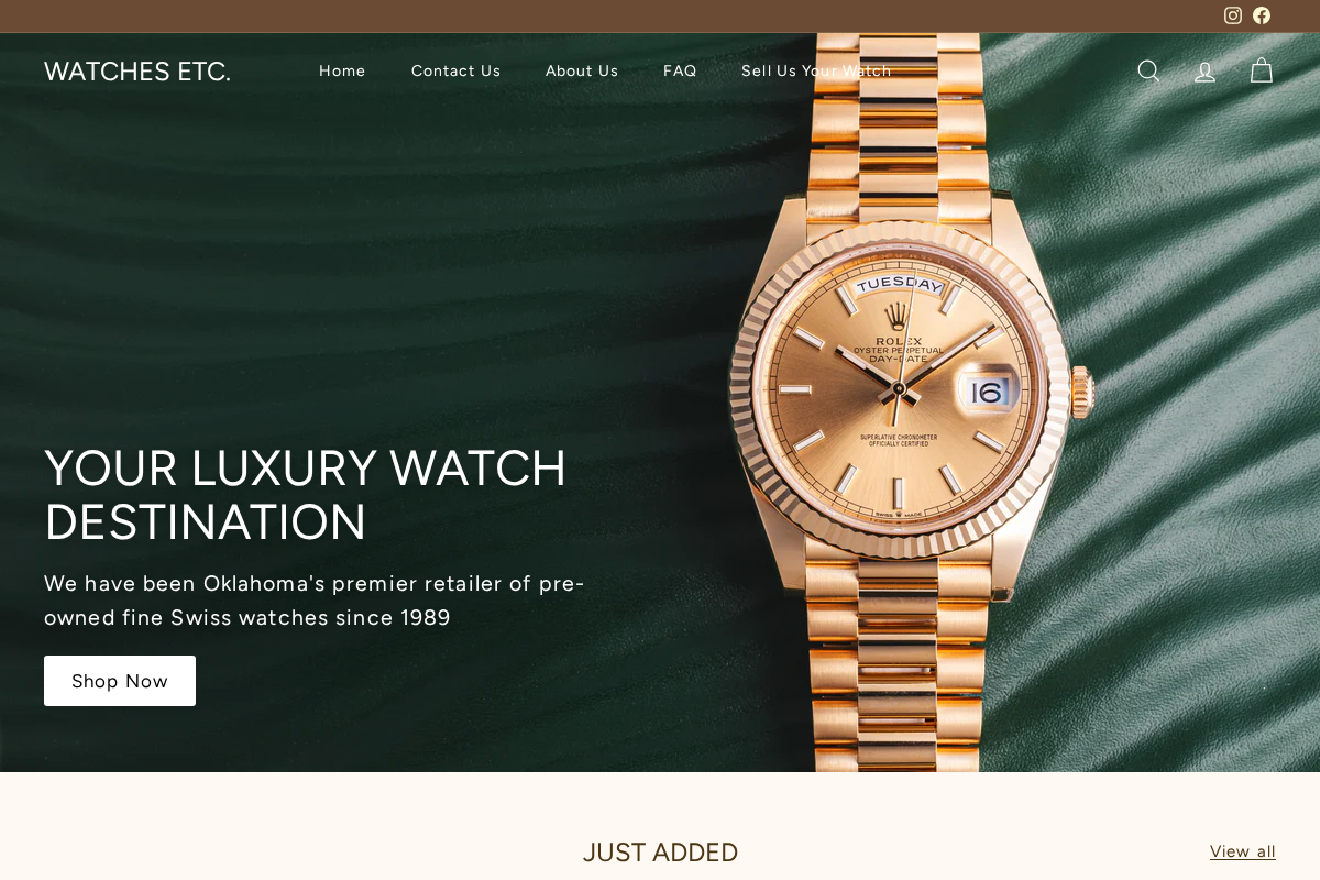 watchesetc.com homepage screenshot