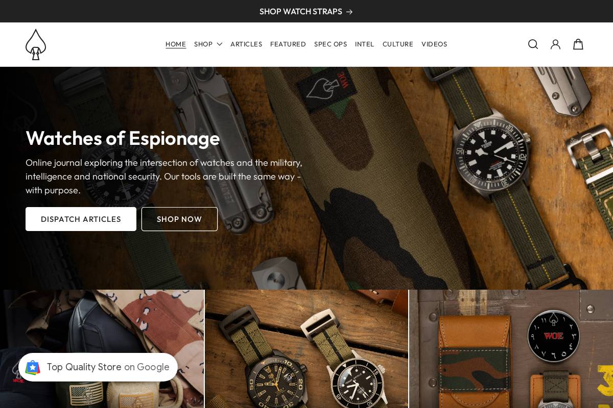 watchesofespionage.com homepage screenshot