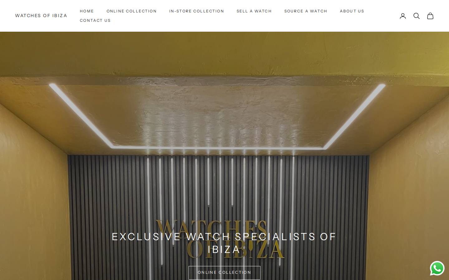 WATCHES OF IBIZA homepage screenshot