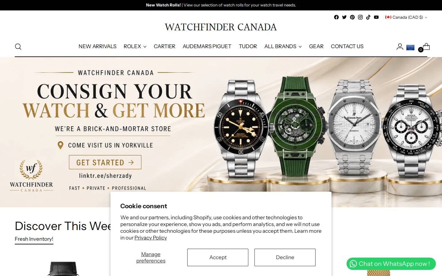 Buy Gold Canada homepage screenshot