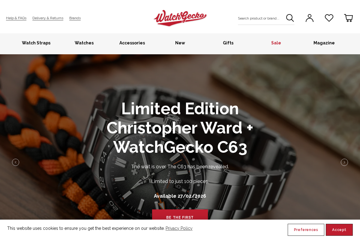 WatchGecko homepage screenshot