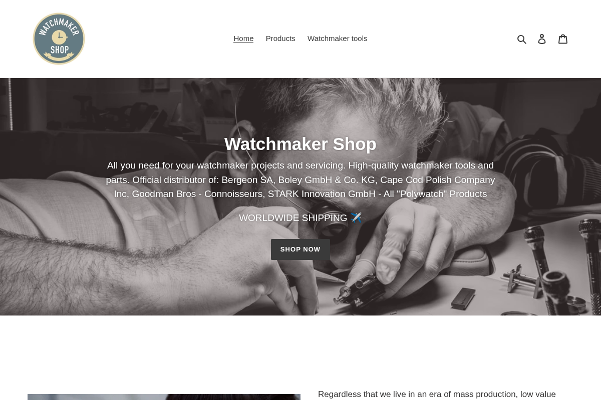 WatchmakerShop.com homepage screenshot