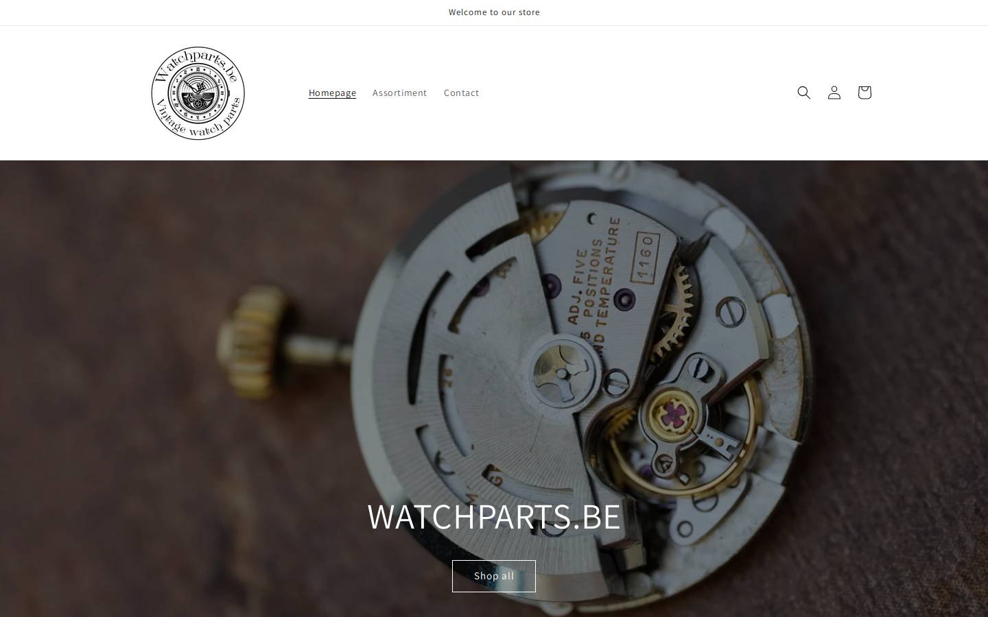 watchparts.be homepage screenshot