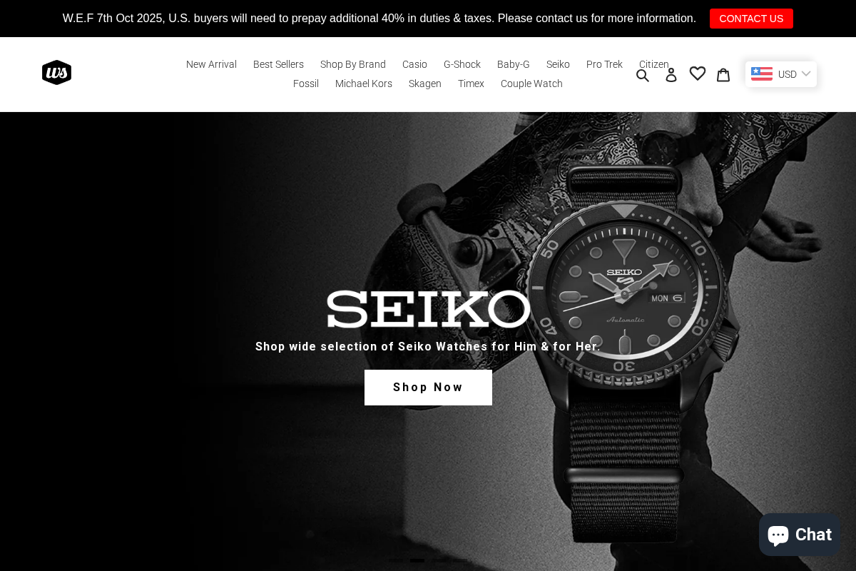 Watchspree homepage screenshot