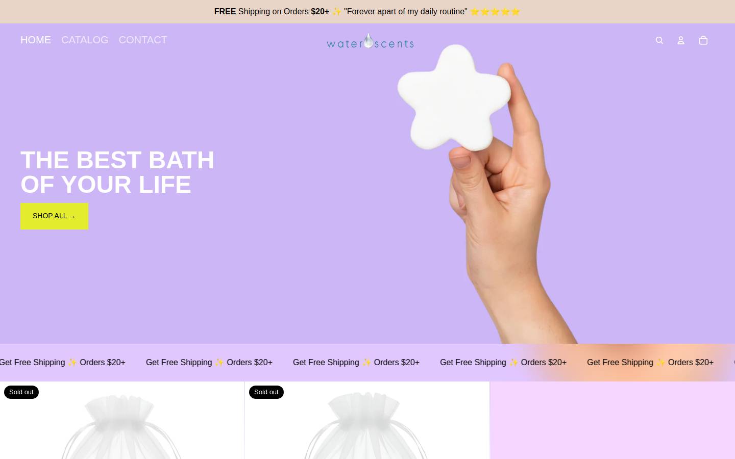 water-scents.com homepage screenshot