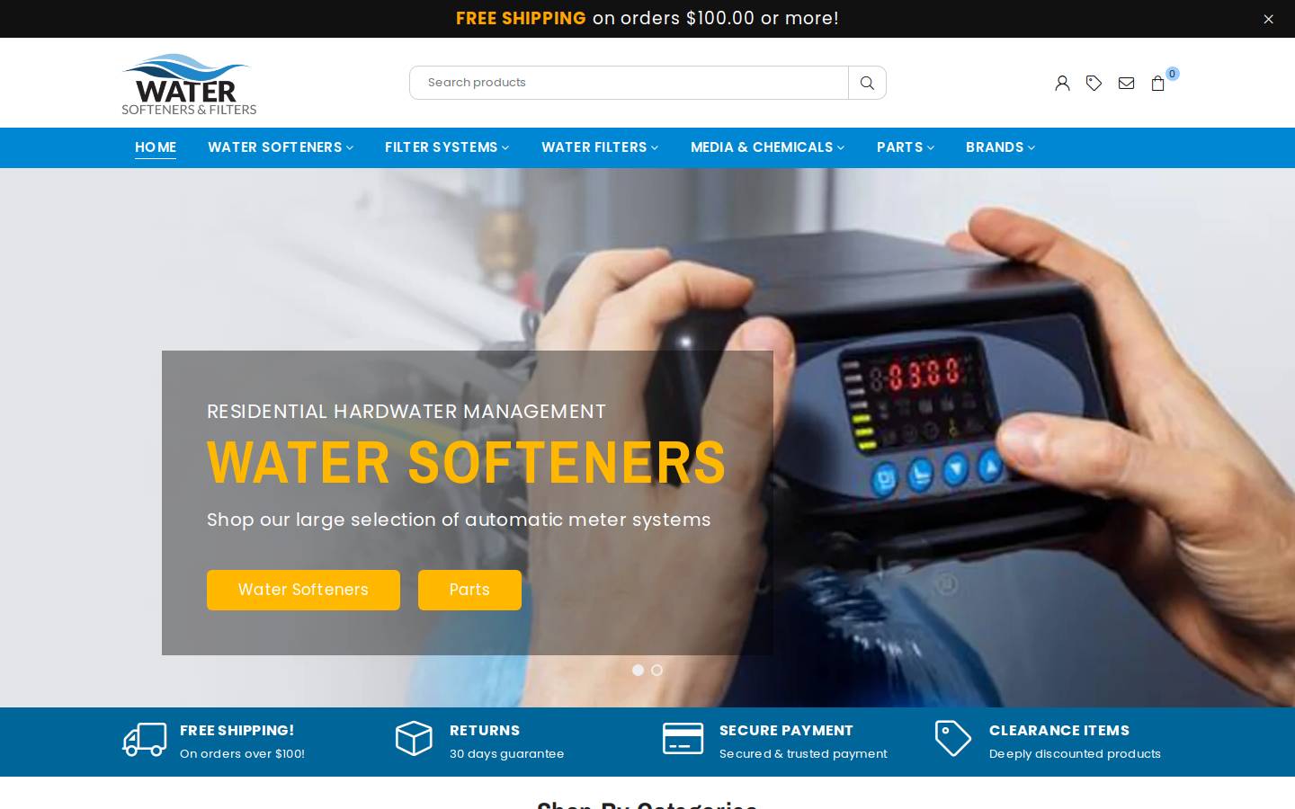 Water Softeners-filters homepage screenshot
