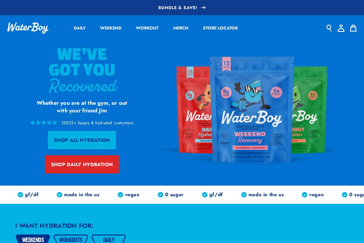 waterboy.com homepage screenshot