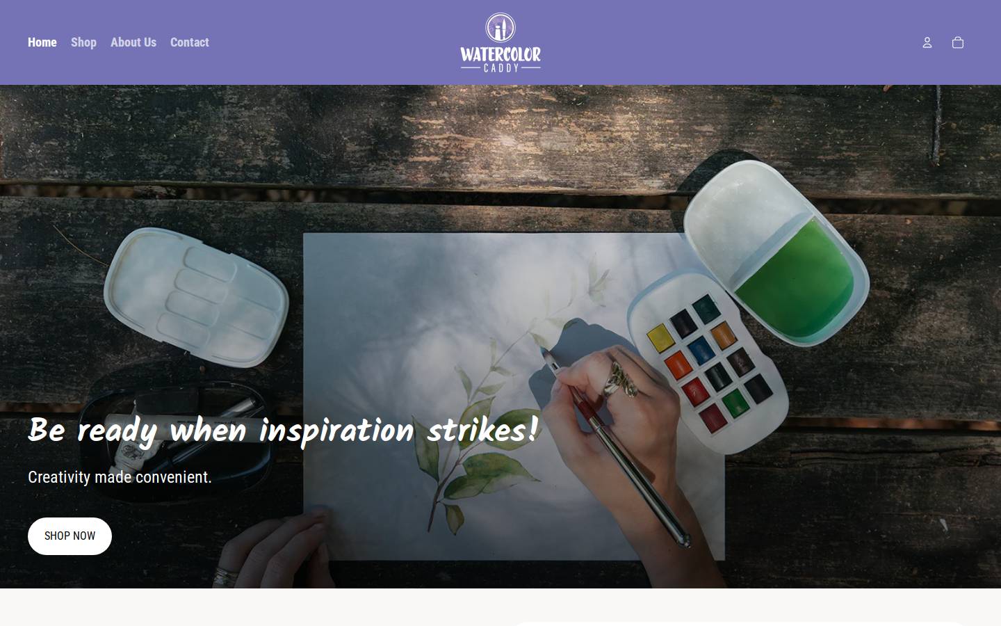 watercolorcaddy.com homepage screenshot