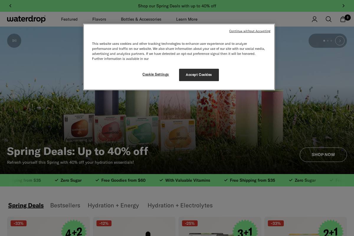 waterdrop® homepage screenshot