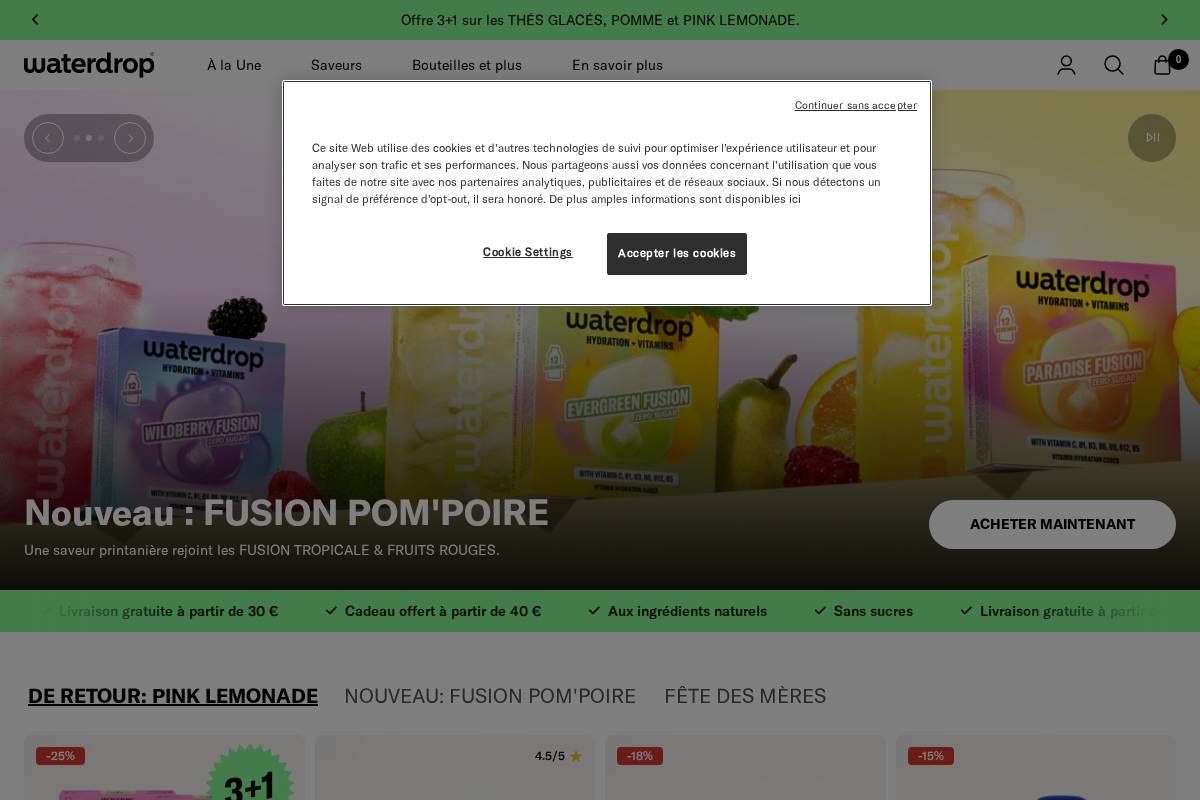 waterdrop® homepage screenshot