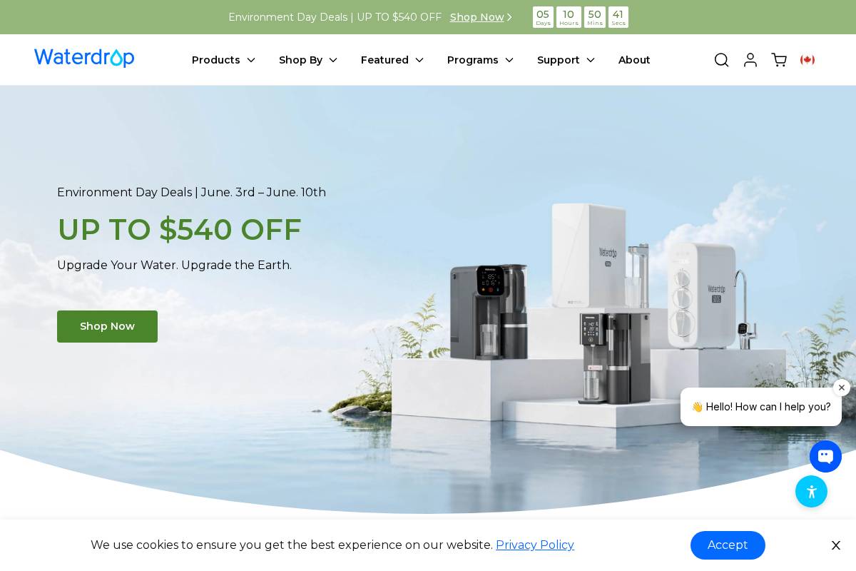 Waterdrop homepage screenshot