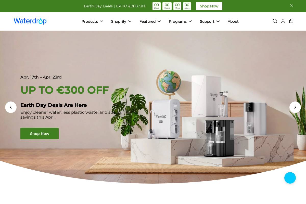 Waterdropfilter homepage screenshot