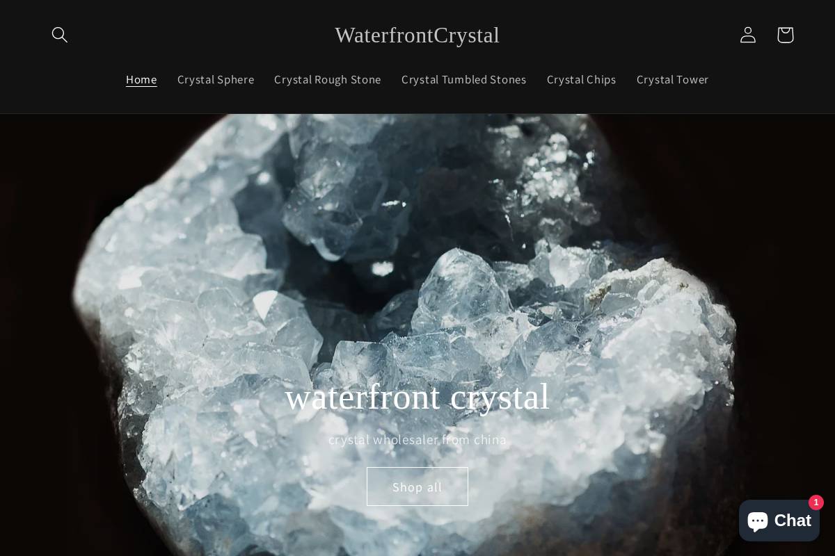 waterfrontcrystal.com homepage screenshot