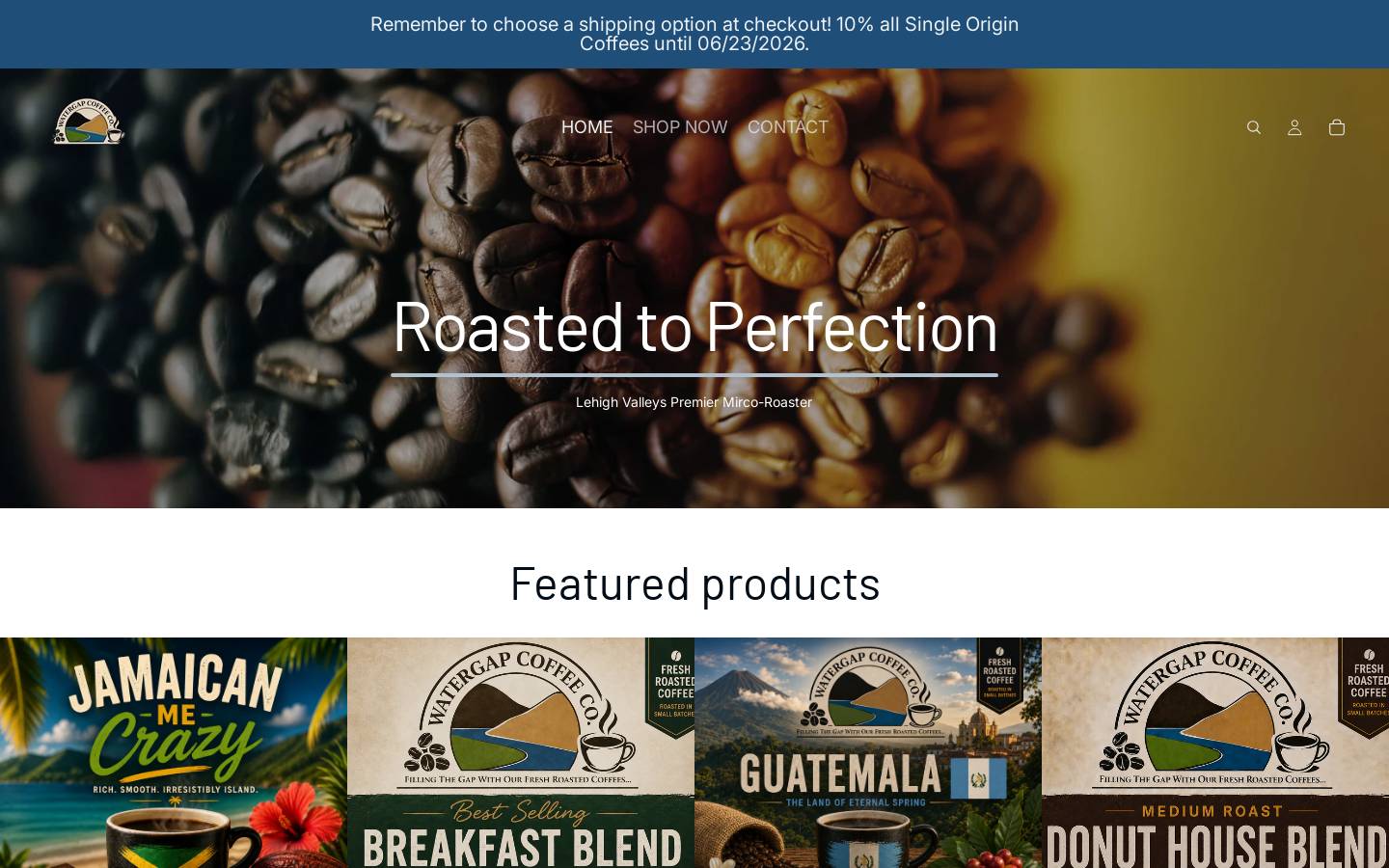 watergapcoffee.com homepage screenshot