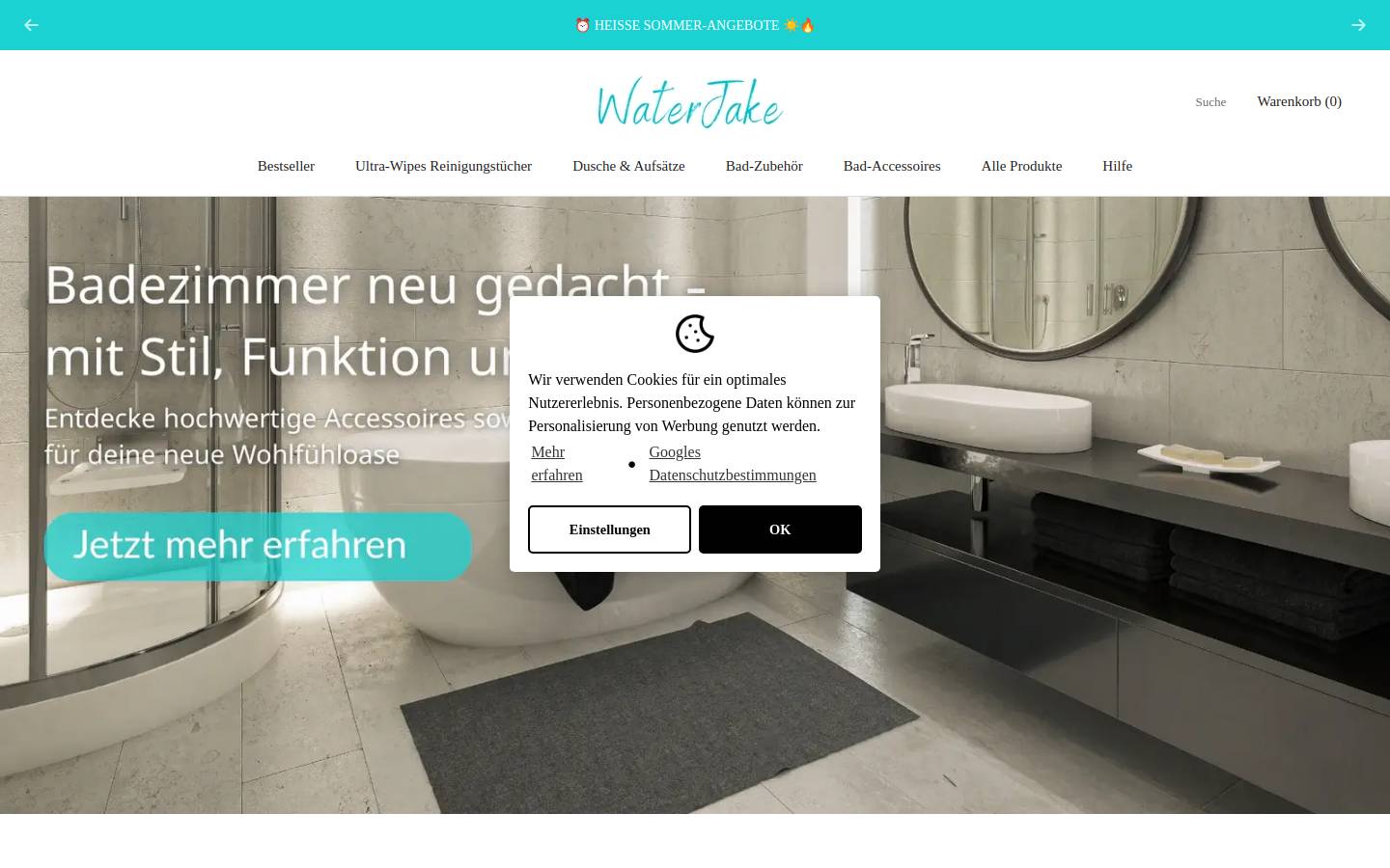 WaterJake© homepage screenshot