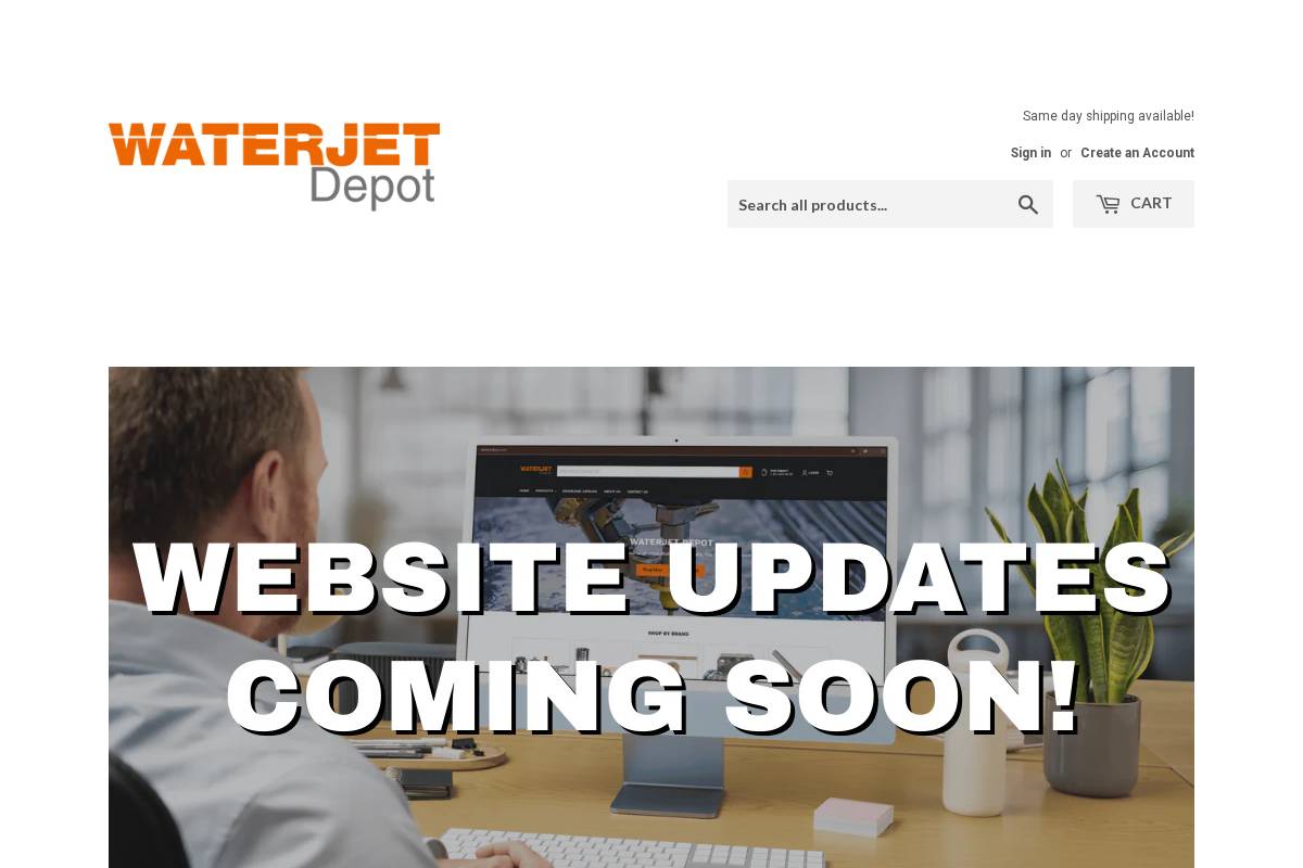 Waterjet Depot homepage screenshot