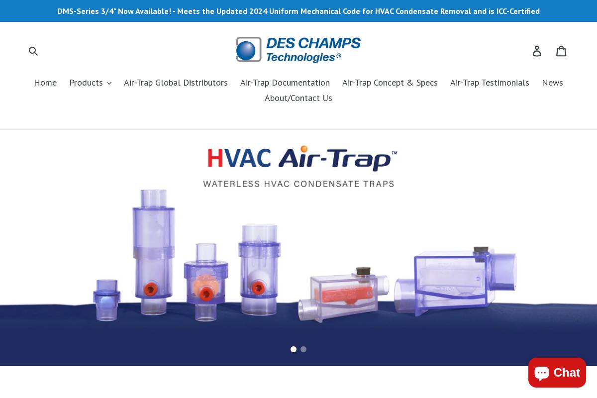 waterless-trap.com homepage screenshot