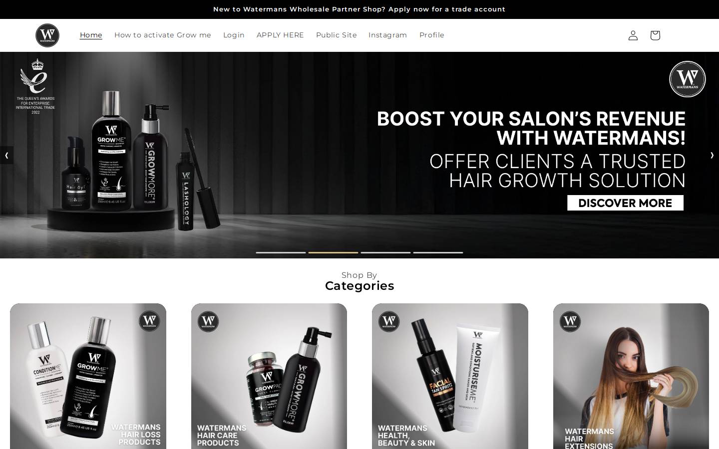 Watermans homepage screenshot