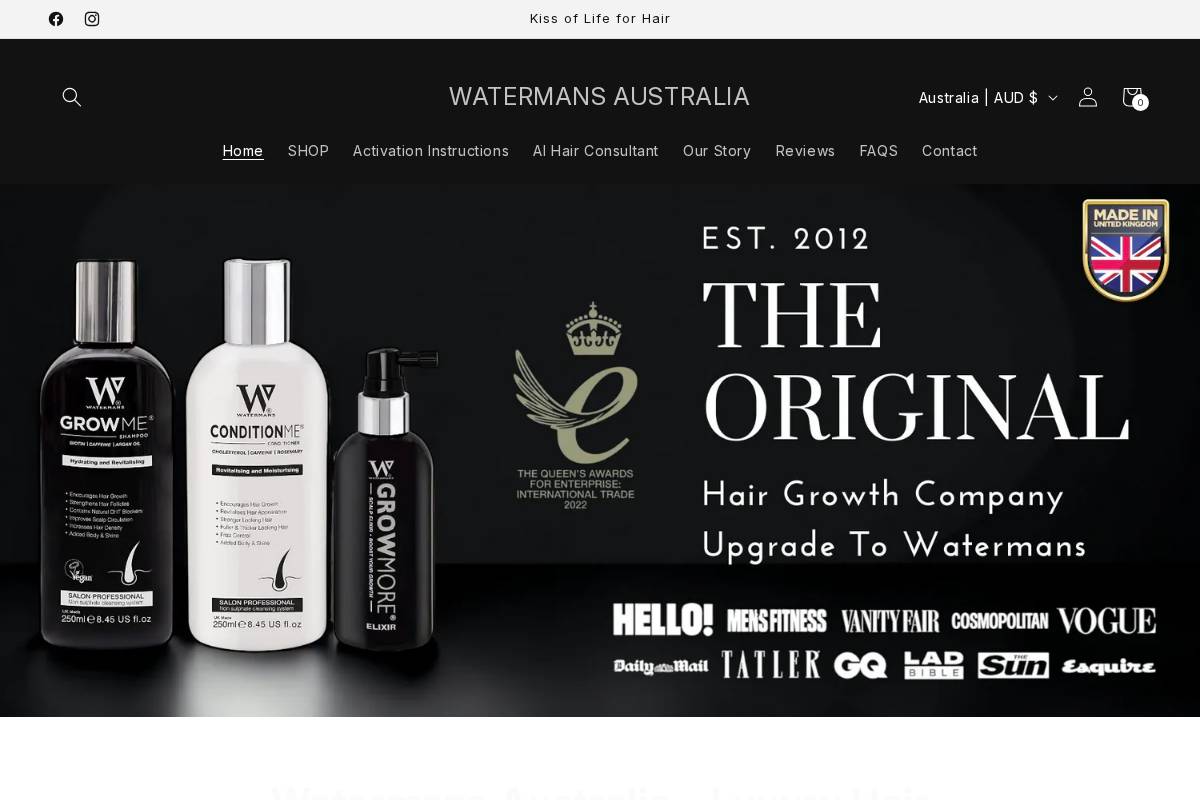 Watermans homepage screenshot