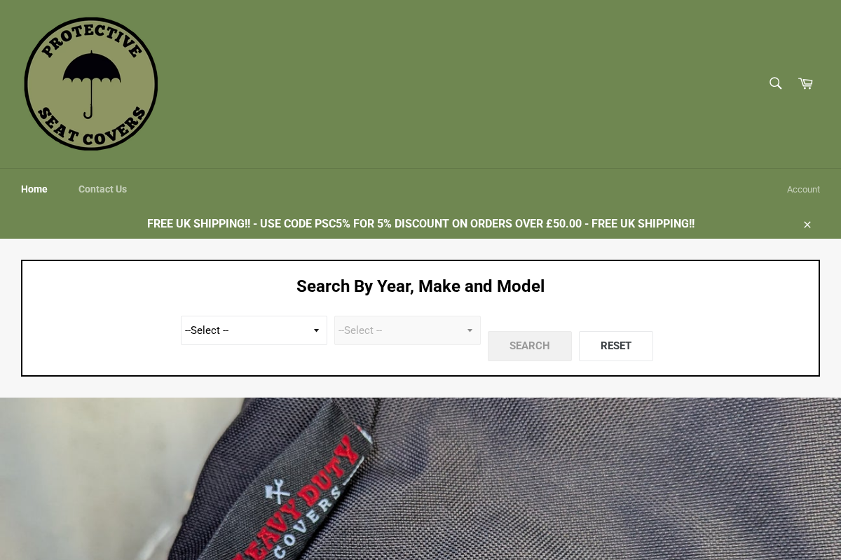 waterproof-seatcovers.com homepage screenshot