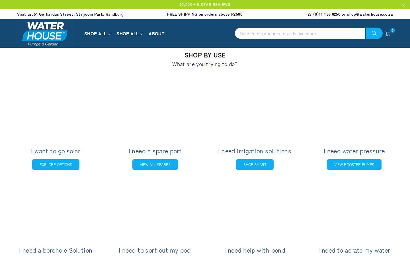 waterpumps.co.za homepage screenshot